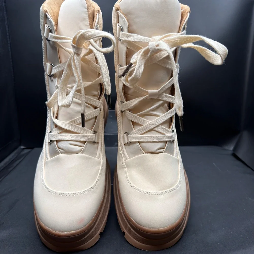 Amazon Essentials Womens Puffer Winter Boots Cream Tan Size 9.5 C250523PT7D6